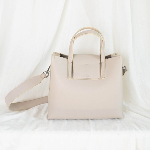 😍The Stella Genuine Leather Satchel Bag - Cream - Picture 9 of 14